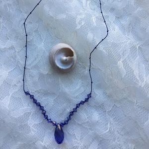 105: Violet Silk Tie Necklace